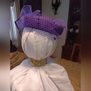 Purple and Gold Hat with Veil